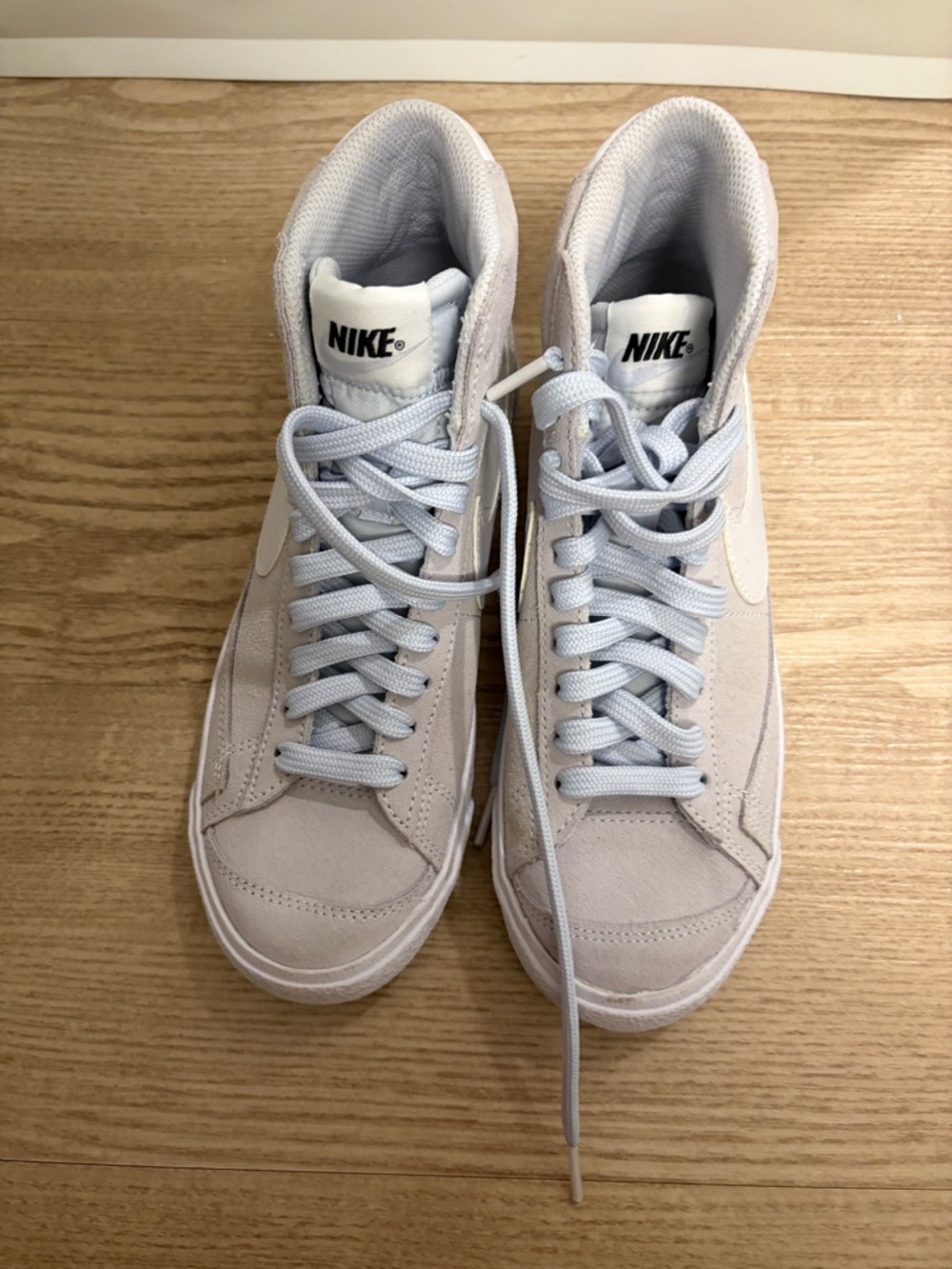 Nike High-Top Sneakers in Light Gray and White